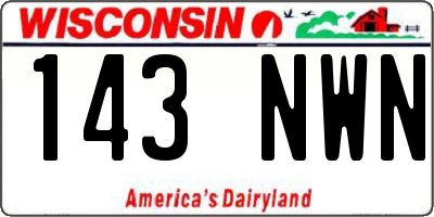 WI license plate 143NWN