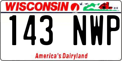 WI license plate 143NWP