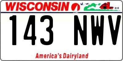 WI license plate 143NWV