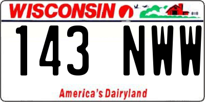 WI license plate 143NWW