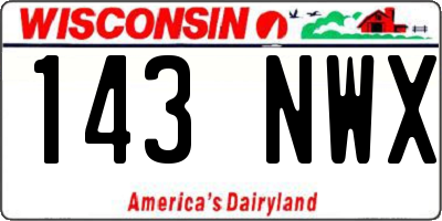 WI license plate 143NWX