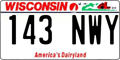 WI license plate 143NWY
