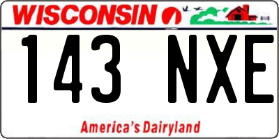 WI license plate 143NXE