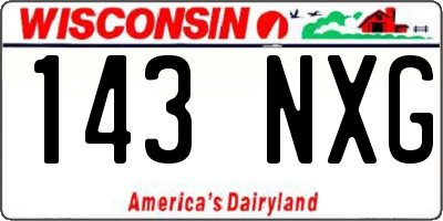 WI license plate 143NXG