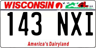 WI license plate 143NXI