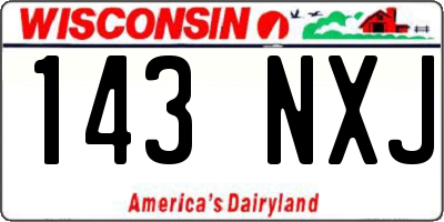 WI license plate 143NXJ