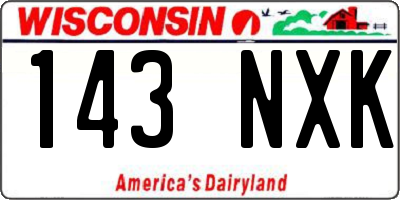 WI license plate 143NXK