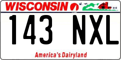 WI license plate 143NXL