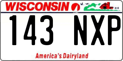 WI license plate 143NXP