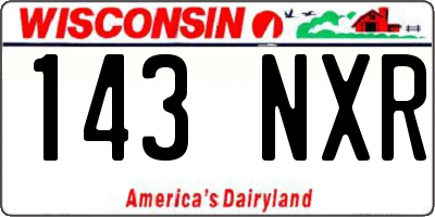 WI license plate 143NXR