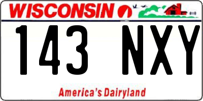 WI license plate 143NXY