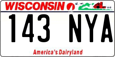 WI license plate 143NYA