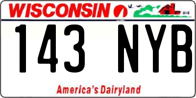 WI license plate 143NYB