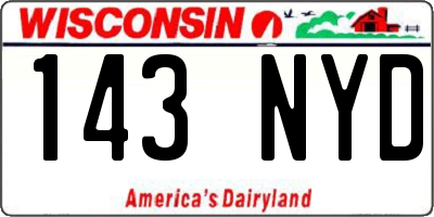 WI license plate 143NYD