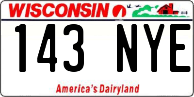 WI license plate 143NYE