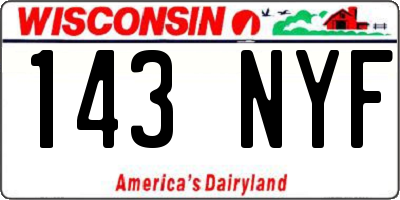 WI license plate 143NYF