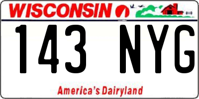 WI license plate 143NYG