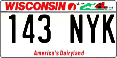 WI license plate 143NYK