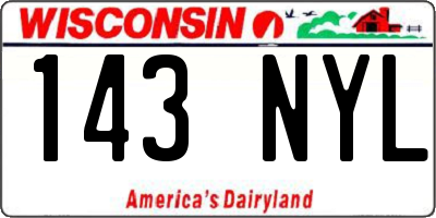 WI license plate 143NYL