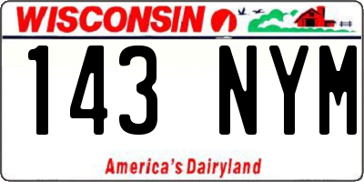 WI license plate 143NYM
