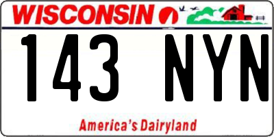 WI license plate 143NYN