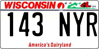 WI license plate 143NYR