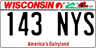 WI license plate 143NYS