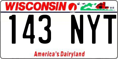 WI license plate 143NYT