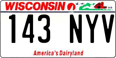 WI license plate 143NYV