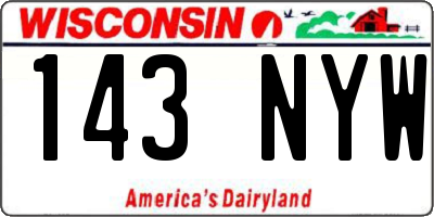 WI license plate 143NYW