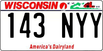 WI license plate 143NYY