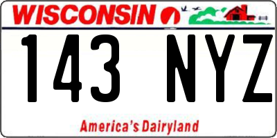 WI license plate 143NYZ