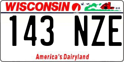 WI license plate 143NZE