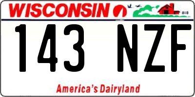 WI license plate 143NZF