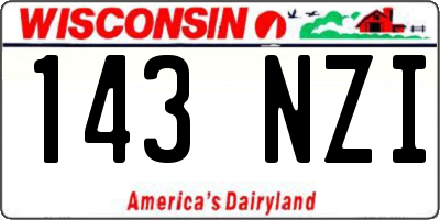 WI license plate 143NZI