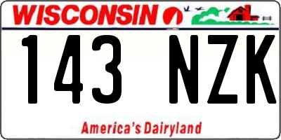 WI license plate 143NZK