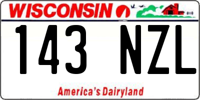 WI license plate 143NZL