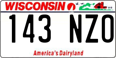 WI license plate 143NZO