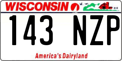 WI license plate 143NZP