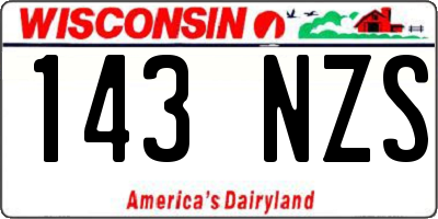 WI license plate 143NZS