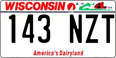 WI license plate 143NZT