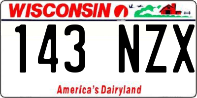 WI license plate 143NZX