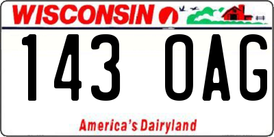 WI license plate 143OAG