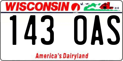 WI license plate 143OAS