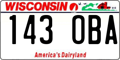 WI license plate 143OBA