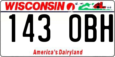 WI license plate 143OBH