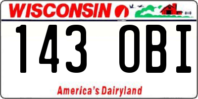 WI license plate 143OBI