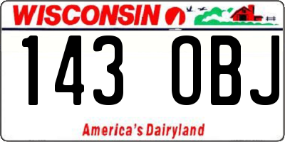 WI license plate 143OBJ