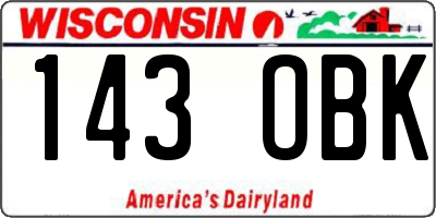 WI license plate 143OBK