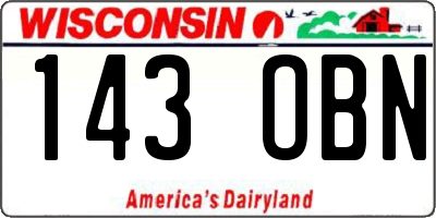 WI license plate 143OBN